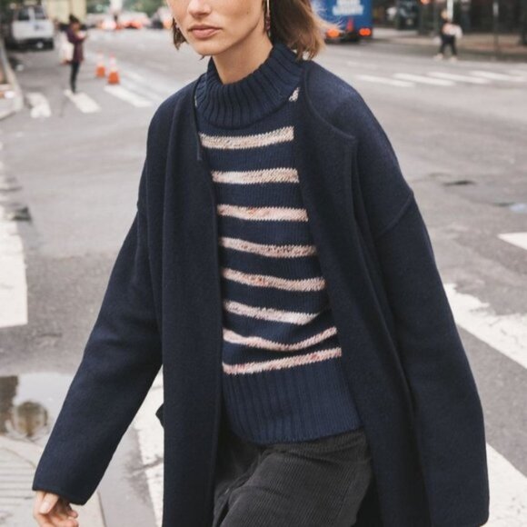 MADEWELL Striped Metcalf Mockneck Sweater - Picture 1 of 5